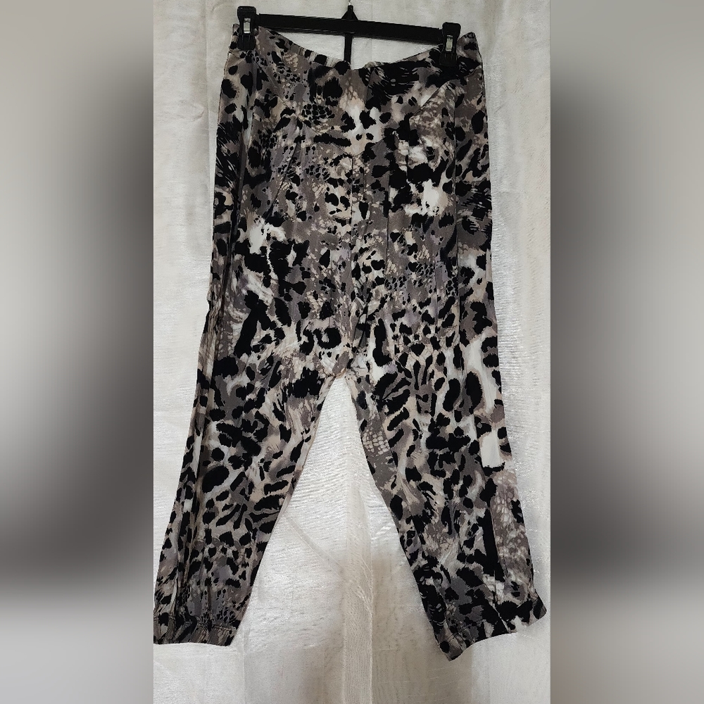 Large animal print capris